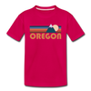 Oregon Toddler T-Shirt - Retro Mountain Oregon Toddler Tee - dark pink