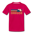Oregon Toddler T-Shirt - Retro Mountain Oregon Toddler Tee - dark pink