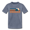 Oregon Toddler T-Shirt - Retro Mountain Oregon Toddler Tee - heather blue