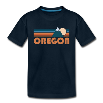 Oregon Toddler T-Shirt - Retro Mountain Oregon Toddler Tee - deep navy