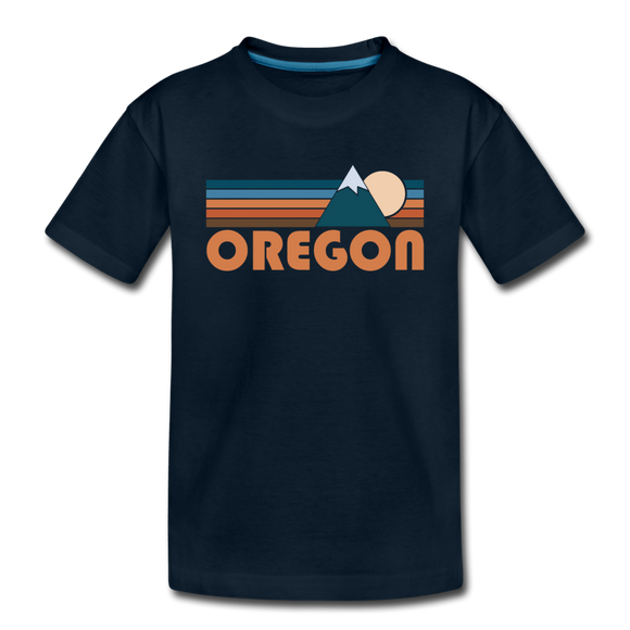 Oregon Toddler T-Shirt - Retro Mountain Oregon Toddler Tee - deep navy