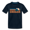 Oregon Toddler T-Shirt - Retro Mountain Oregon Toddler Tee - deep navy