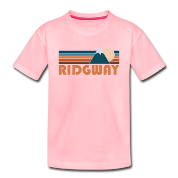 Ridgway, Colorado Toddler T-Shirt - Retro Mountain Ridgway Toddler Tee - pink