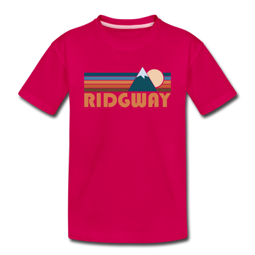 Ridgway, Colorado Toddler T-Shirt - Retro Mountain Ridgway Toddler Tee - dark pink