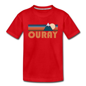 Ouray, Colorado Toddler T-Shirt - Retro Mountain Ouray Toddler Tee - red