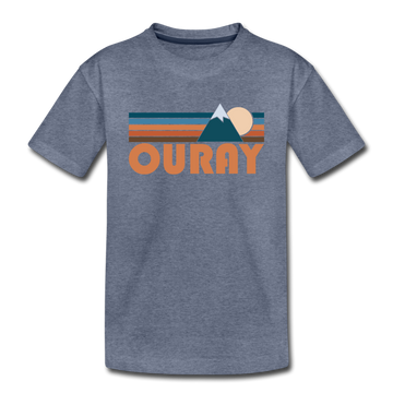 Ouray, Colorado Toddler T-Shirt - Retro Mountain Ouray Toddler Tee - heather blue