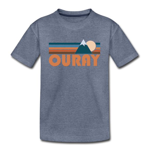 Ouray, Colorado Toddler T-Shirt - Retro Mountain Ouray Toddler Tee - heather blue