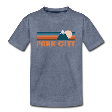 Park City, Utah Toddler T-Shirt - Retro Mountain Park City Toddler Tee - heather blue