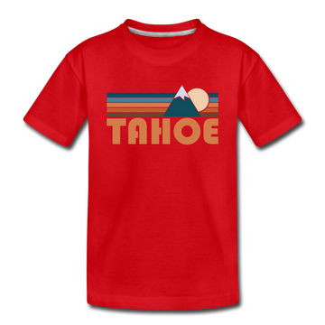 Tahoe, California Toddler T-Shirt - Retro Mountain Tahoe Toddler Tee - red