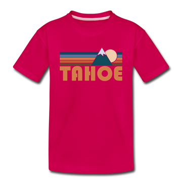 Tahoe, California Toddler T-Shirt - Retro Mountain Tahoe Toddler Tee - dark pink