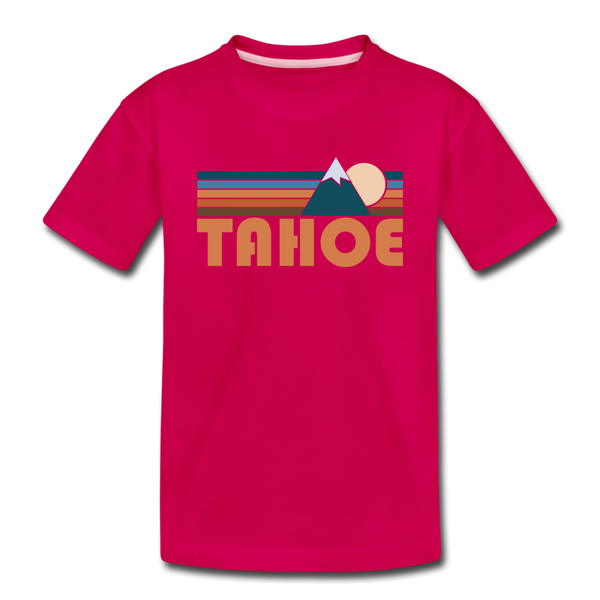 Tahoe, California Toddler T-Shirt - Retro Mountain Tahoe Toddler Tee - dark pink