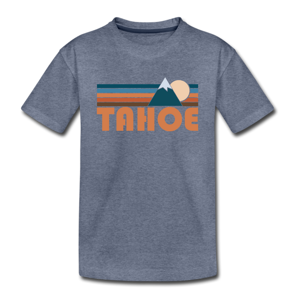 Tahoe, California Toddler T-Shirt - Retro Mountain Tahoe Toddler Tee - heather blue