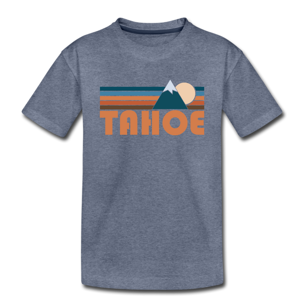 Tahoe, California Toddler T-Shirt - Retro Mountain Tahoe Toddler Tee - heather blue