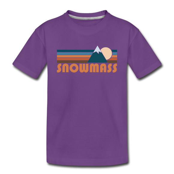 Snowmass, Colorado Toddler T-Shirt - Retro Mountain Snowmass Toddler Tee - purple