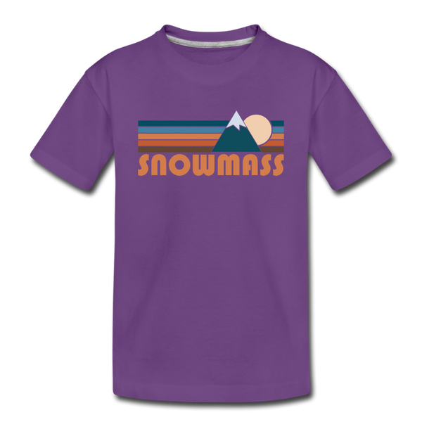 Snowmass, Colorado Toddler T-Shirt - Retro Mountain Snowmass Toddler Tee - purple