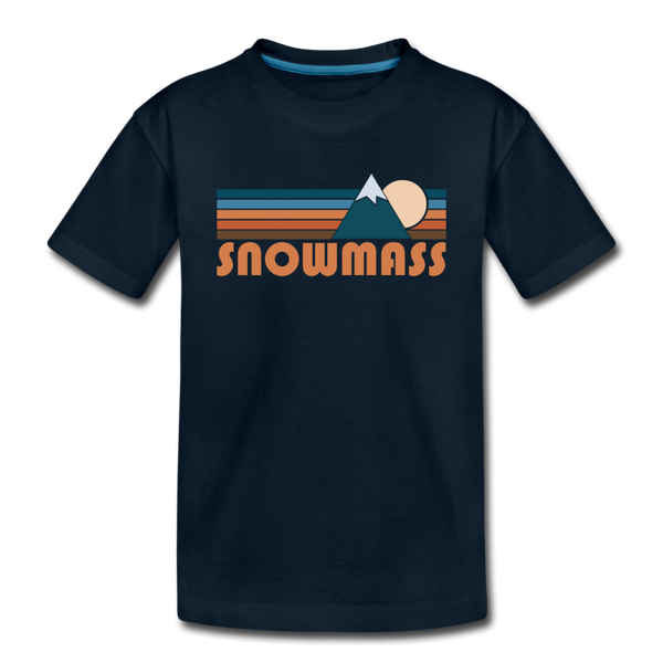 Snowmass, Colorado Toddler T-Shirt - Retro Mountain Snowmass Toddler Tee - deep navy