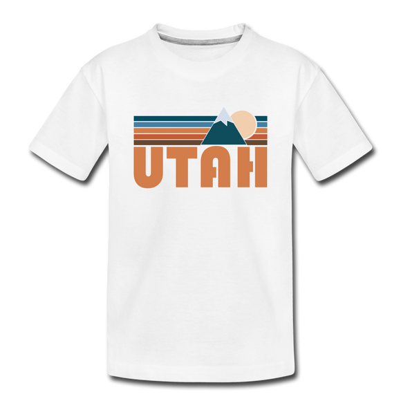 Utah Toddler T-Shirt - Retro Mountain Utah Toddler Tee - white