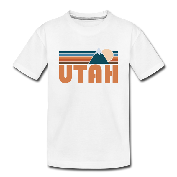 Utah Toddler T-Shirt - Retro Mountain Utah Toddler Tee - white