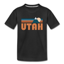 Utah Toddler T-Shirt - Retro Mountain Utah Toddler Tee - black