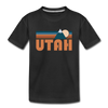 Utah Toddler T-Shirt - Retro Mountain Utah Toddler Tee - black