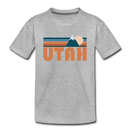 Utah Toddler T-Shirt - Retro Mountain Utah Toddler Tee - heather gray
