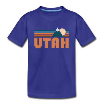 Utah Toddler T-Shirt - Retro Mountain Utah Toddler Tee - royal blue