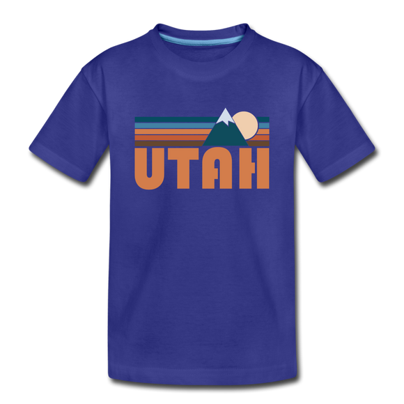 Utah Toddler T-Shirt - Retro Mountain Utah Toddler Tee - royal blue