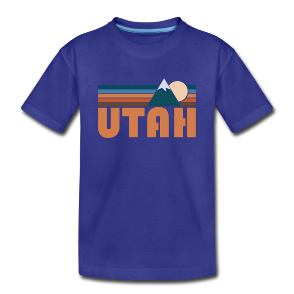 Utah Toddler T-Shirt - Retro Mountain Utah Toddler Tee - royal blue