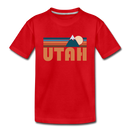 Utah Toddler T-Shirt - Retro Mountain Utah Toddler Tee - red