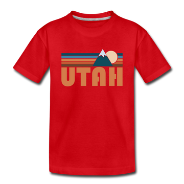 Utah Toddler T-Shirt - Retro Mountain Utah Toddler Tee - red