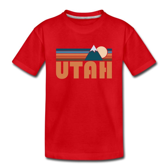 Utah Toddler T-Shirt - Retro Mountain Utah Toddler Tee - red
