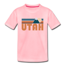 Utah Toddler T-Shirt - Retro Mountain Utah Toddler Tee - pink