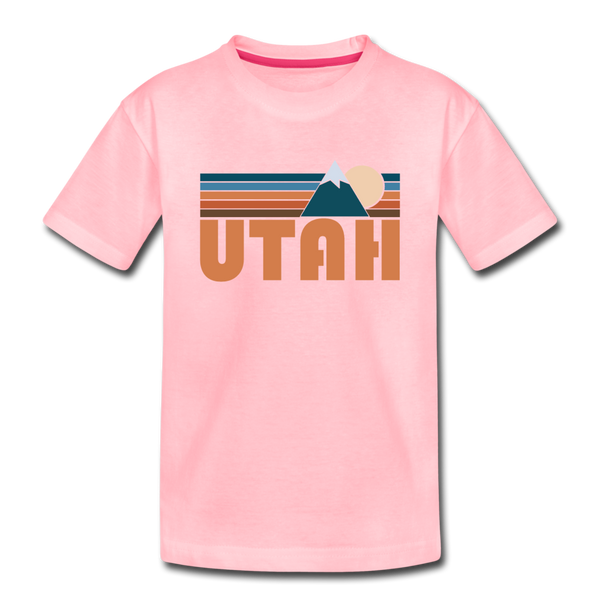 Utah Toddler T-Shirt - Retro Mountain Utah Toddler Tee - pink