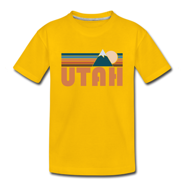 Utah Toddler T-Shirt - Retro Mountain Utah Toddler Tee - sun yellow