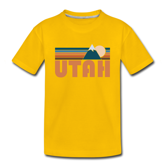 Utah Toddler T-Shirt - Retro Mountain Utah Toddler Tee - sun yellow