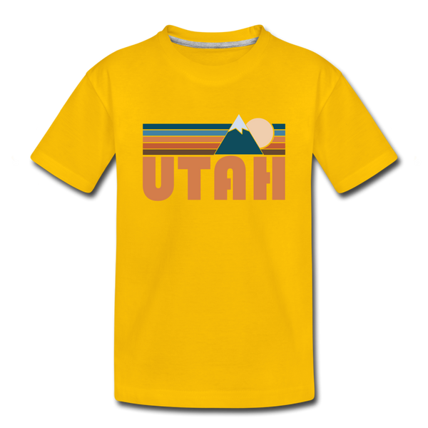 Utah Toddler T-Shirt - Retro Mountain Utah Toddler Tee - sun yellow