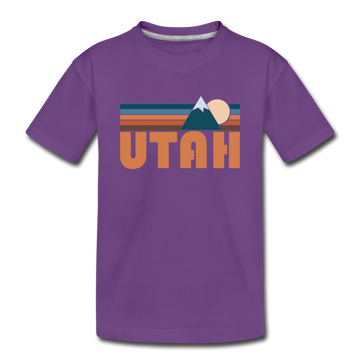 Utah Toddler T-Shirt - Retro Mountain Utah Toddler Tee - purple