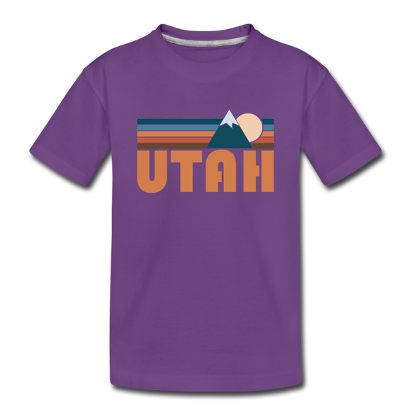Utah Toddler T-Shirt - Retro Mountain Utah Toddler Tee - purple