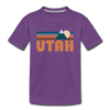 Utah Toddler T-Shirt - Retro Mountain Utah Toddler Tee - purple