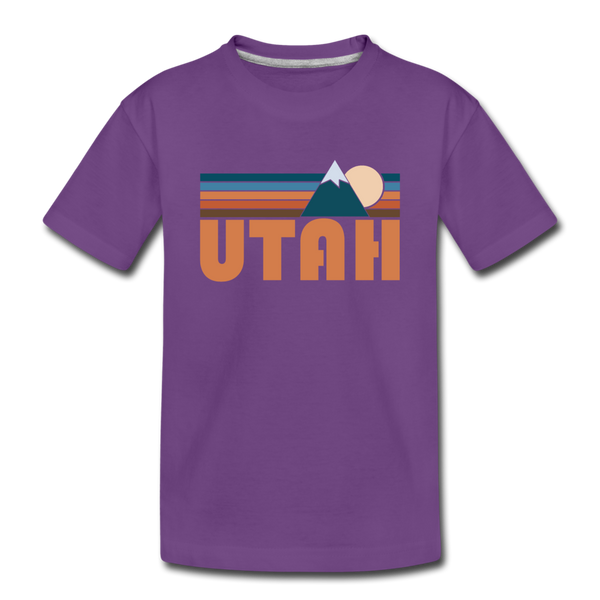 Utah Toddler T-Shirt - Retro Mountain Utah Toddler Tee - purple