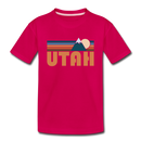 Utah Toddler T-Shirt - Retro Mountain Utah Toddler Tee - dark pink
