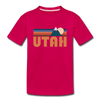 Utah Toddler T-Shirt - Retro Mountain Utah Toddler Tee - dark pink