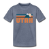Utah Toddler T-Shirt - Retro Mountain Utah Toddler Tee - heather blue