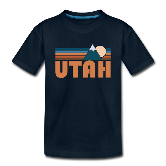 Utah Toddler T-Shirt - Retro Mountain Utah Toddler Tee - deep navy