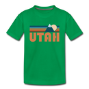 Utah Toddler T-Shirt - Retro Mountain Utah Toddler Tee - kelly green