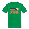 Utah Toddler T-Shirt - Retro Mountain Utah Toddler Tee - kelly green