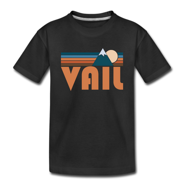 Vail, Colorado Toddler T-Shirt - Retro Mountain Vail Toddler Tee - black