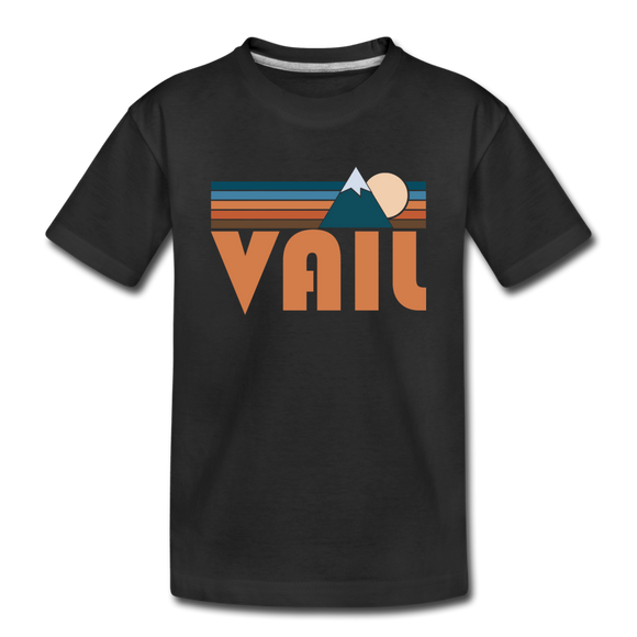 Vail, Colorado Toddler T-Shirt - Retro Mountain Vail Toddler Tee - black