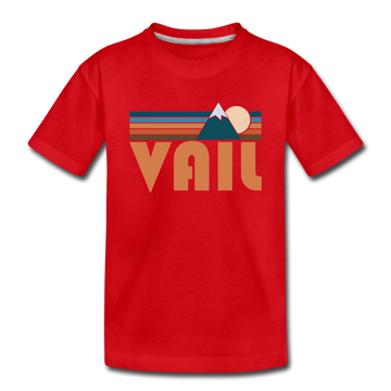 Vail, Colorado Toddler T-Shirt - Retro Mountain Vail Toddler Tee - red