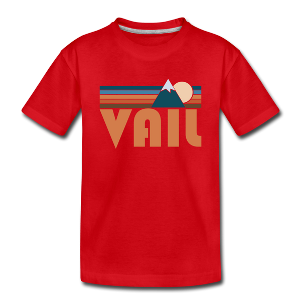 Vail, Colorado Toddler T-Shirt - Retro Mountain Vail Toddler Tee - red